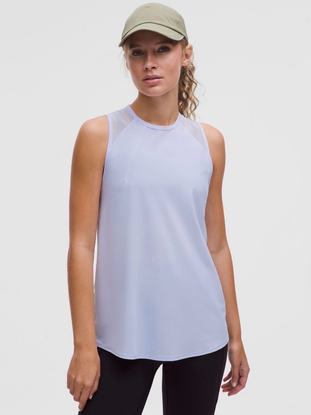 Lululemon Sculpt Tank II Light Lavender Mesh Back Workout Tank Top Size 6